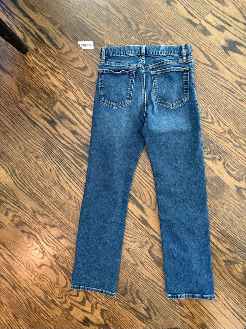 NWT Old Navy kids Dark Blue Straight Jeans sz12 adjustable waist